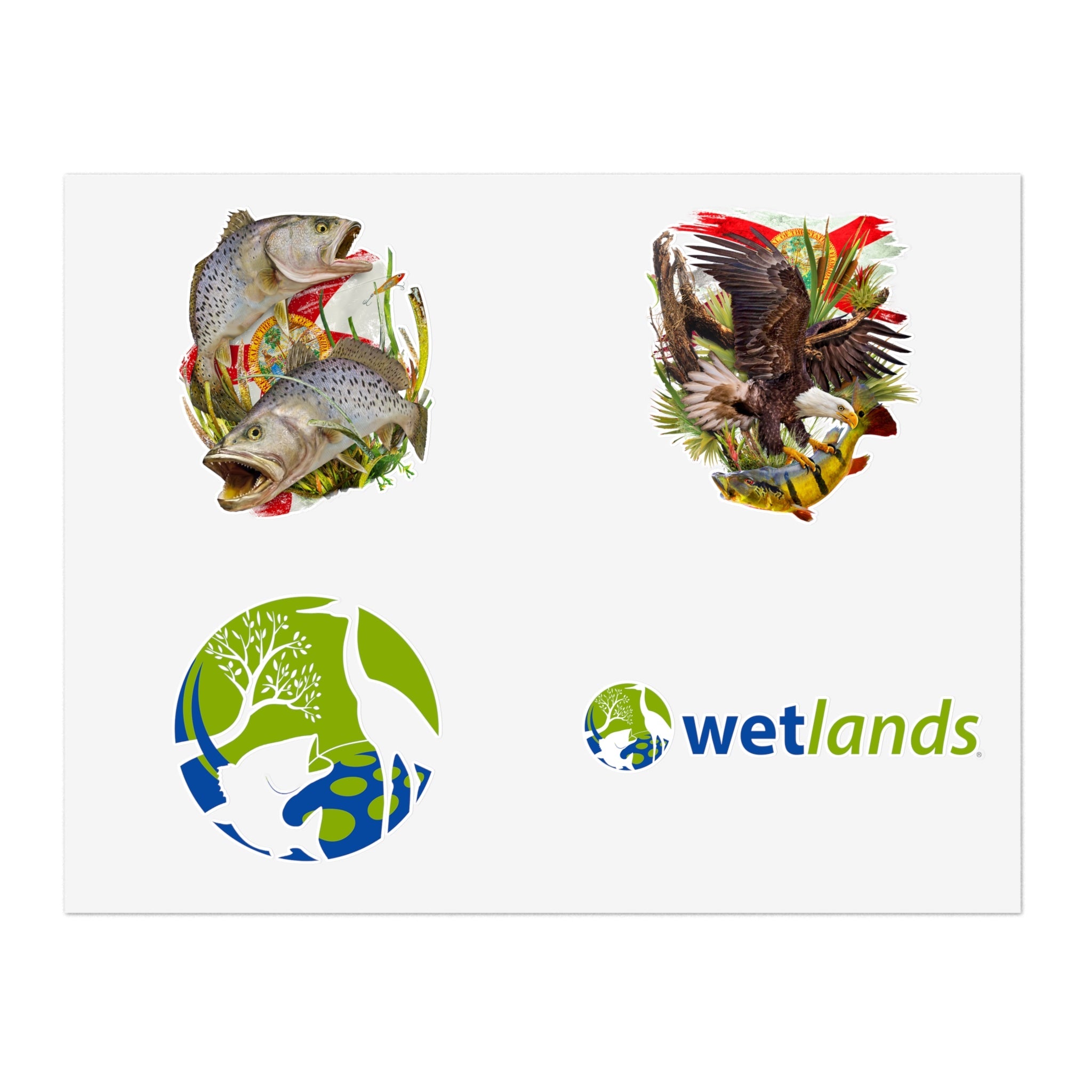Wetlands Florida Sticker Sheet Wetlands Performance Apparel