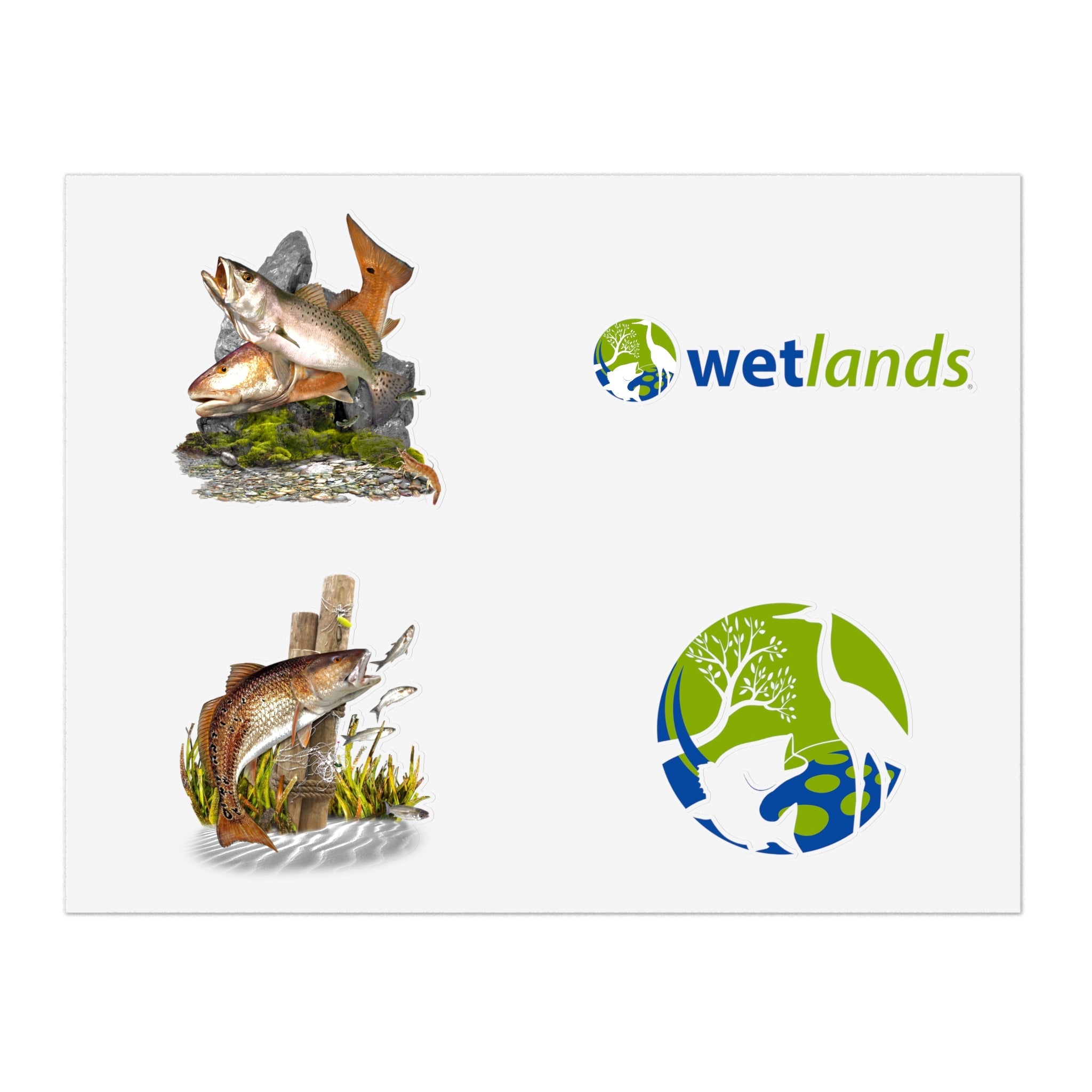 Wetlands Redfish Sticker Sheet Wetlands Performance Apparel