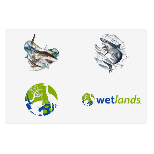 Wetlands Shark Sticker Sheet Wetlands Performance Apparel
