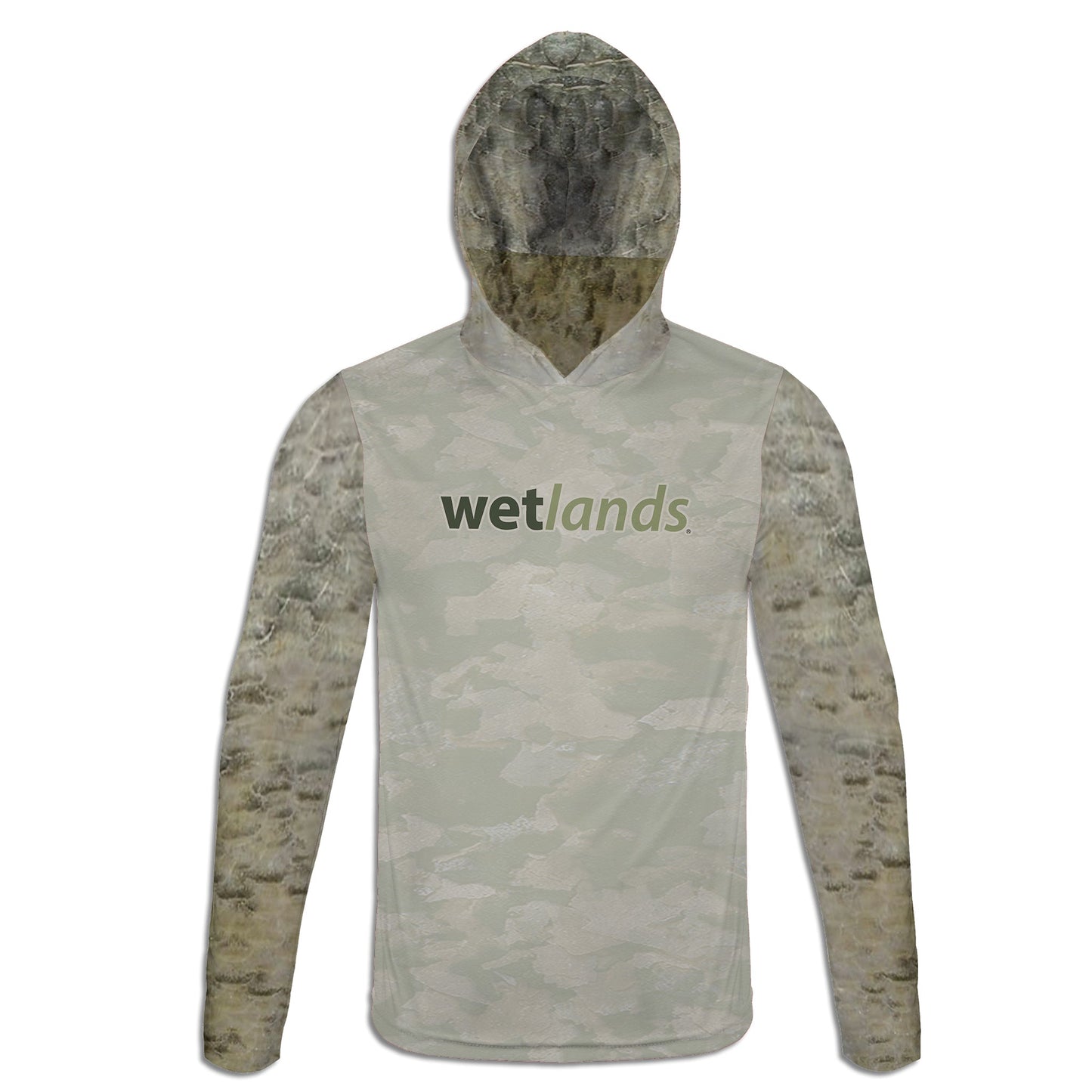 White Crappie Hoodie Gaiter Wetlands Performance Apparel