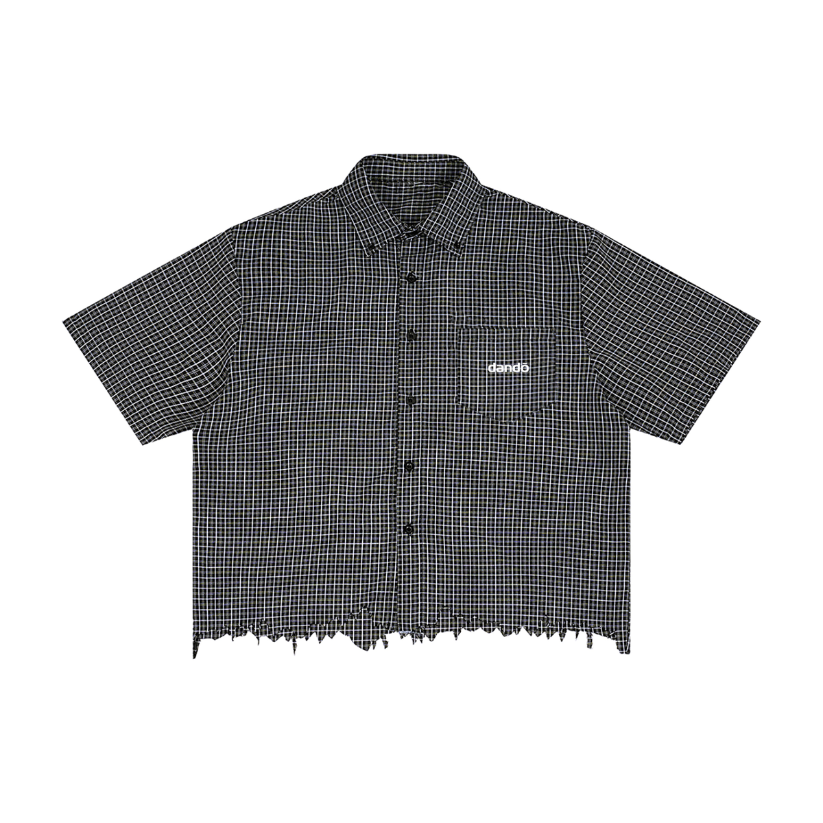Dandō Distressed Charcoal Plaid Skate Shirt