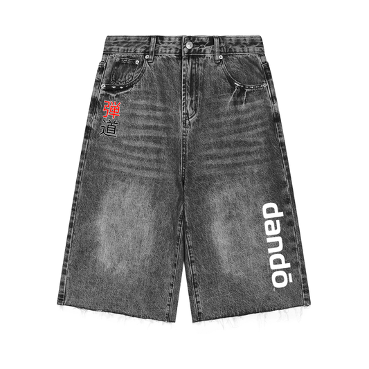 Core Lord Vintage Wide Leg Denim Shorts
