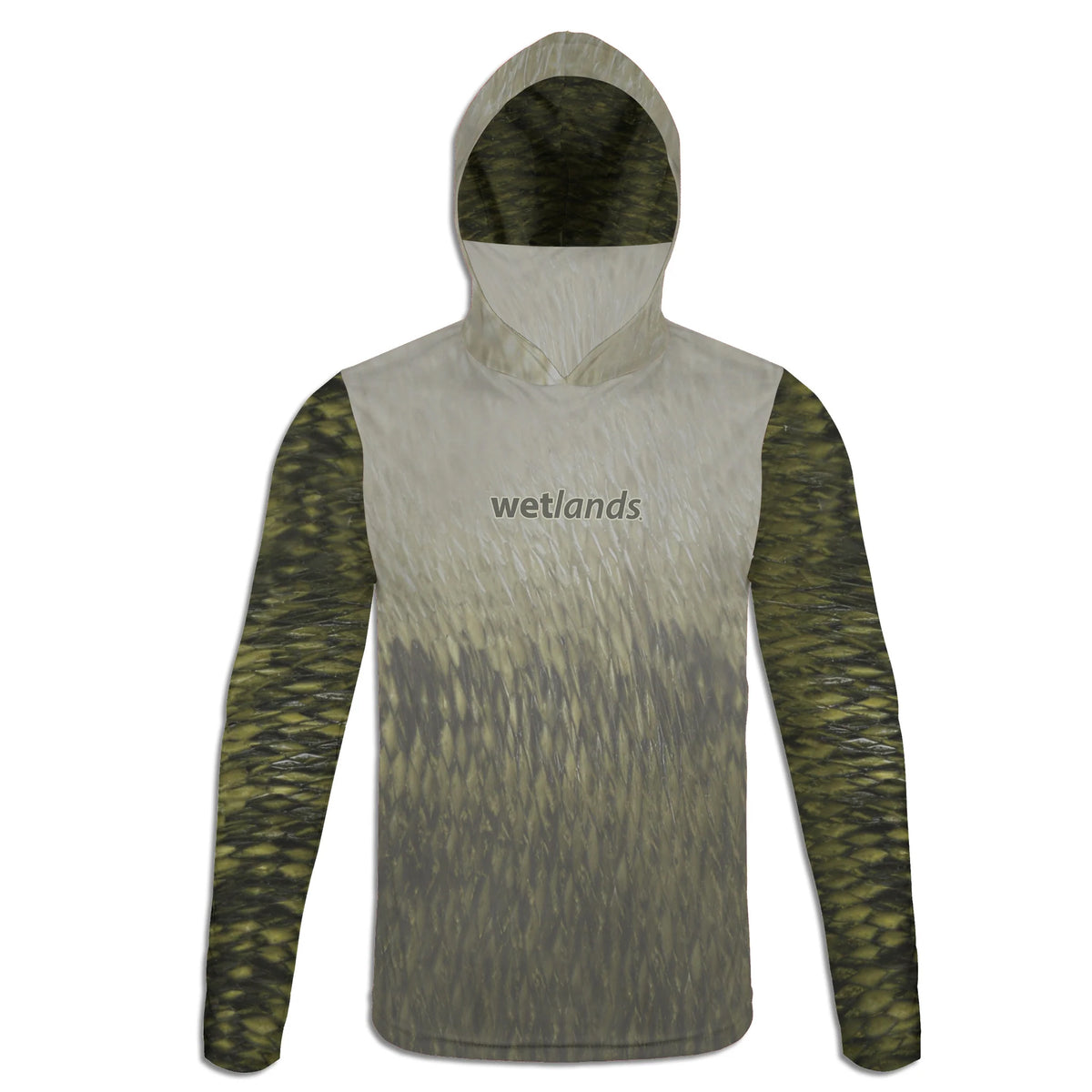 Largemouth and Shellcracker - Unisex Long Sleeve Sun Proof Performance Fishing Top with built in Hoodie and Gaiter (short sleeve option also available)