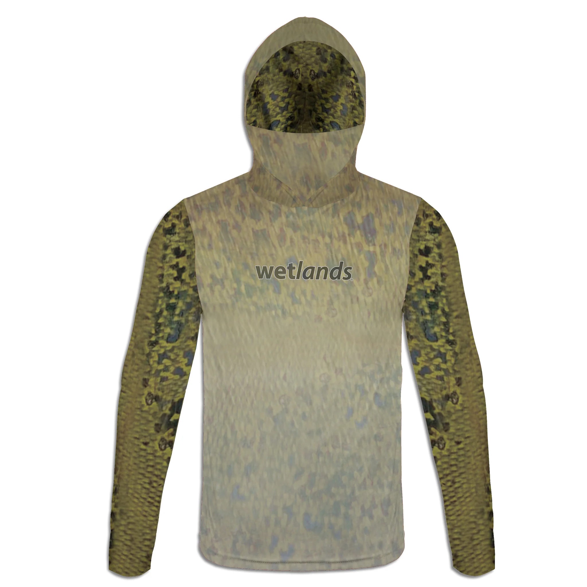 Peacock and Clown Knife - Unisex Long Sleeve Sun Proof Performance Fishing Top with built in Hoodie and Gaiter (short sleeve option also available)